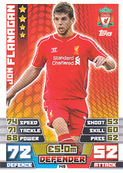 Jon Flanagan Liverpool 2014/15 Topps Match Attax #149